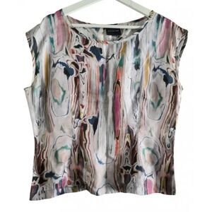 Bitte Kai Rand Cap Sleeve Silk Oil Slick Print Top Sweden